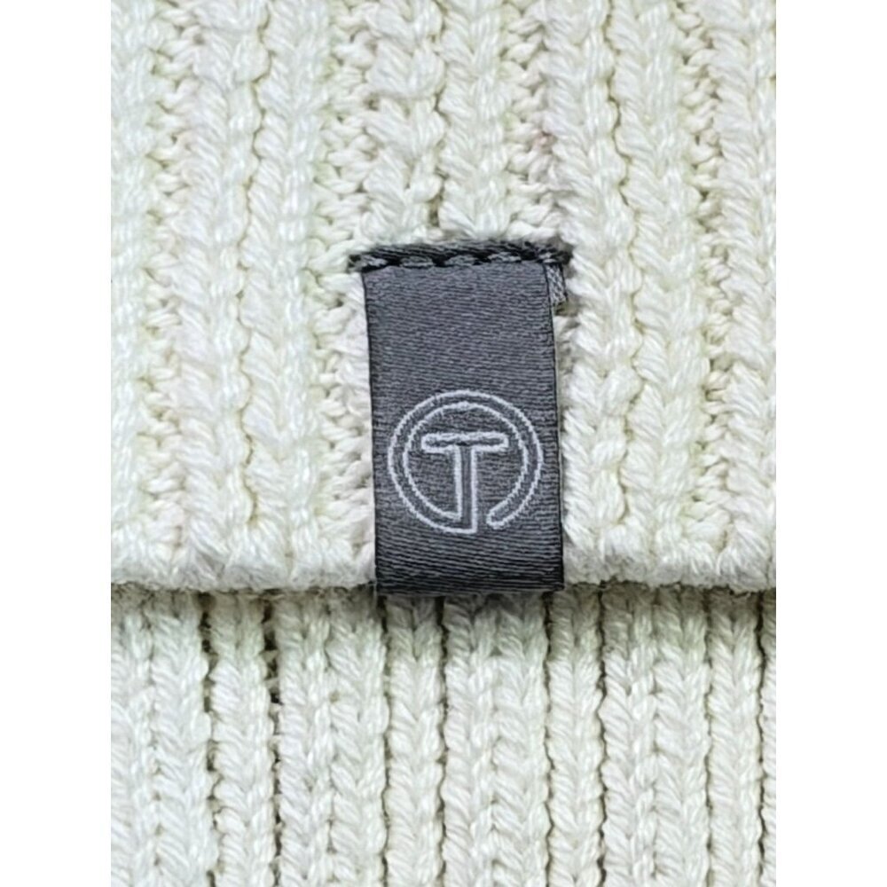 T by Talbots Multi Stripe Crewneck High-Low Sweater Ivory Blue Medium - Picture 11 of 11